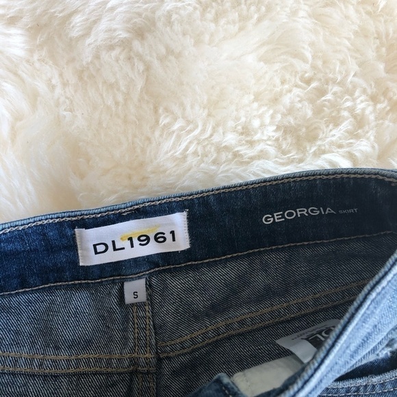 DL1961 Georgia Denim Asymmetric Distressed Skirt S - Picture 5 of 8